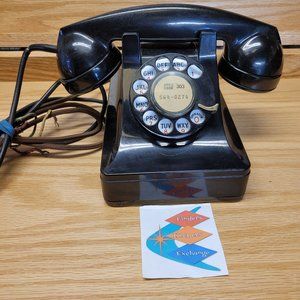 VTG BELL SYSTEM BLACK ROTARY DIAL TELEPHONE PHONE WESTERN ELECTRIC F1 GOOD SHAPE